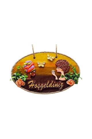 Keyifli Kadınlar El Yapımı Hoşgeldiniz Yazılı Kapı Süsü