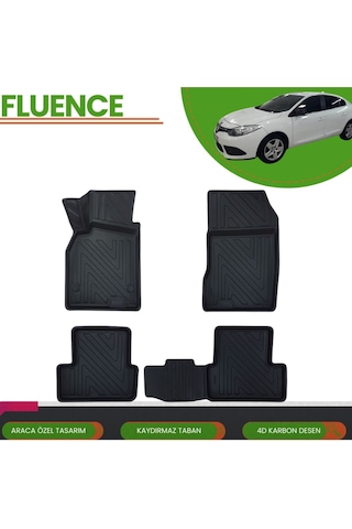 Renault Fluencearaca Özel 4d Havuzlu Paspas Takımı Karbon