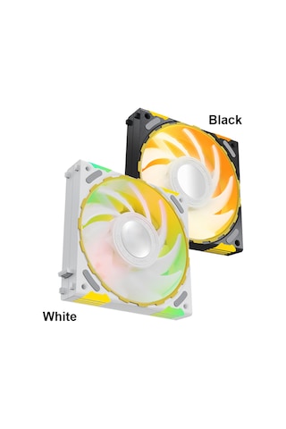 Jeehugo 12cm Rgb Bilgisayar Kasası Fanı - Hdb Yataklı, Düşük Gürültü, Pwm Hız Kontrolü, 1850rpm Soğutma Performansı, Siyah Siyah