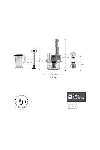 Karaca Mastermaid Prosteel Uzun Blender Ayaklı 6 Bıçaklı 2500 W Cam Mutfak Robotu
