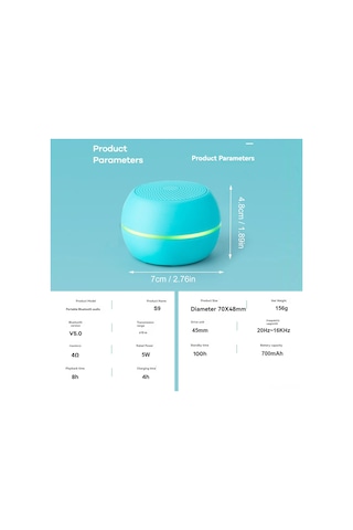 Mufunye S9 Mini Bluetooth Hoparlör, Ipx6 Su Geçirmez, 8 Saat Çalma Süresi, Hifi Ses Kalitesi, Dışarıda Taşınabilir, Kırmızı Siyah