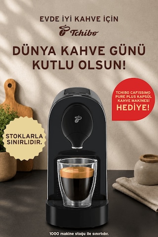 Tchibo Cafissimo 10 x 40 Kapsül Kahve + Pure Plus Kapsüllü Siyah Kahve Makinesi Hediye