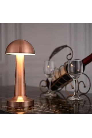 Mantar Model Retro Masa Lambası - Dimmerli, Şarjlı, Dekoratif Ve Dokunmatik Çok Renkli