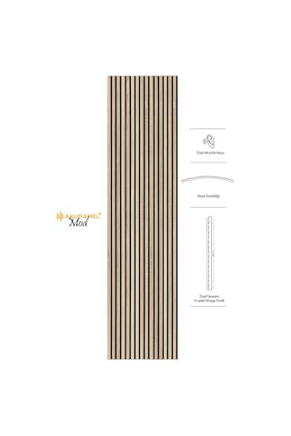 Akupanel Mod14 60x245 Cm Meşe Renk Akustik Ahşap Duvar Paneli Meşe