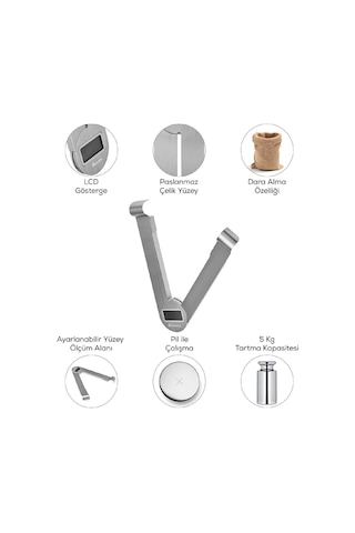 Karaca Gastro Scale 1001 Ekranlı Inox Mutfak Tartısı 5kg Kapasite