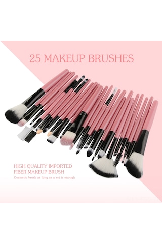 Hfambition 25'li Tam Makyaj Fırça Seti - Göz Farı, Kaş, Pudra Fırçaları - Yumuşak Fiber Saçlı, Taşınabilir Makyaj Aleti