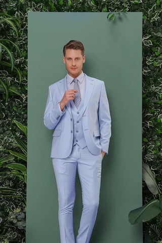Efor Tk 871 Slim Fit Mavi Klasik Takım Elbise Mavi