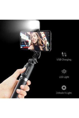 Xiaomi 1045mm Selfie Sopa Kablosuz Bluetooth Led Dolgu Işığı