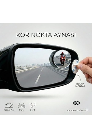 Geniş Açılı Araç Kör Nokta Aynası - 2'li Set, Ayarlanabilir Dikiz Aynası Yardımcı Çerçevesiz Hd Cam Ayna