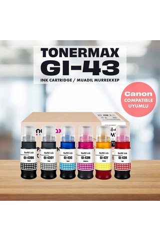 Canon Pixma G640 Uyumlu Mürekkep Takım/ Canon Gı-43 Uyumlu Mürekkep Set