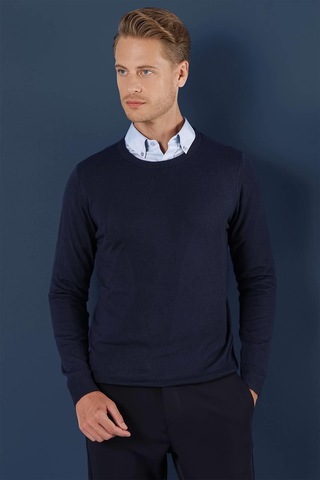 Efor Tr 858 Slim Fit Lacivert Klasik Triko Lacivert