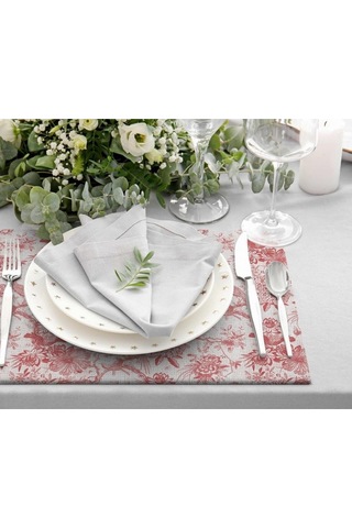 Red Garden Kumaş Amerikan Servis 4'lü Set 35x50 Keten Kumaş Ulusl. Yıkama Ve Solmama Sertifikası Çok Renkli