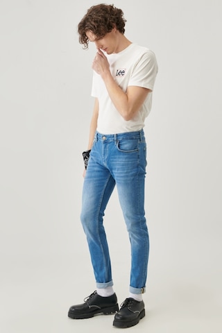 Lee Malone Skinny Fit Normal Bel Denim Esnek Jean Kot Pantolon L736LSTF Mavi