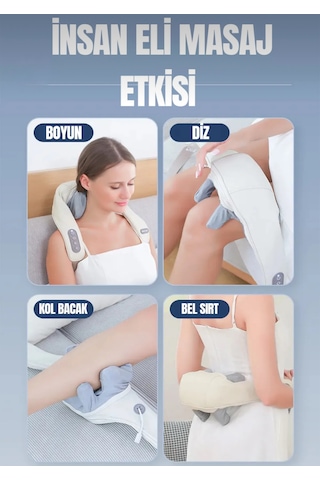 Yues Isıtmalı Şarjlı Ovmalı Masaj Aleti Boyun, Sırt, Bel, Omuz Bej