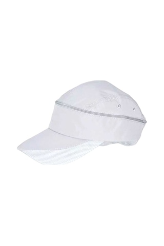Tezzgelsin Unisex Mikro Kumaş Fermuarlı Sporcu Koşu Tenis Şapkası Vizör Şapka Beyaz