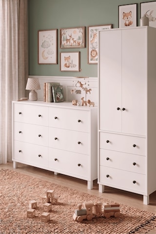 Robin Home Lena Bebek Çocuk Odası Takımı Geniş Şifonyer Ve Gardrop Gardırop Elbise Dolabı Beyaz