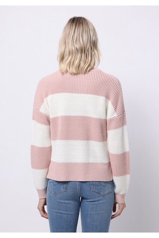Colin's Colins Regular Fit Yuvarlak Yaka Çizgili Kadın Pembe Kazak Cl1076812 Q1.v2 Pın Pembe