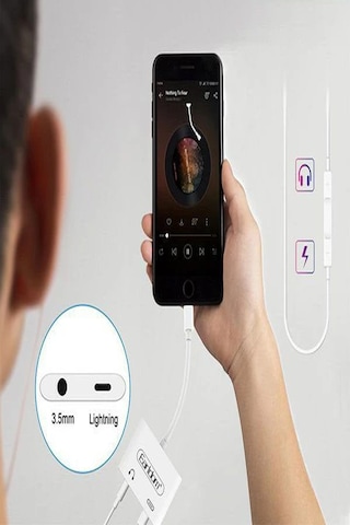 Qpen Ot46 Tak Çalıştır Lightning To 2in1 Type-c Ve Aux Dönüştürücü