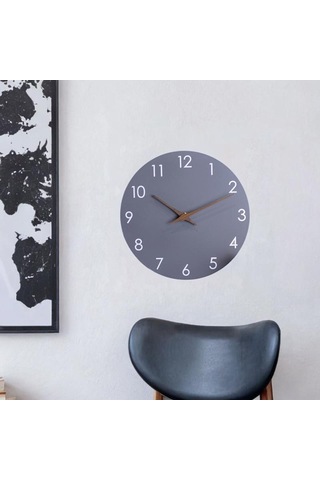 Homyl Duvar Saati 10 ''dekoratif Basit Sessiz Dekor Oturma Odası Gri