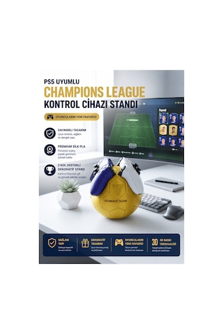 Ps5 Dualsense Oyun Kolu Standı 3d Baskı Futbol Topu Kol Tutucu Dekoratif Şampiyonlar Ligi Stand