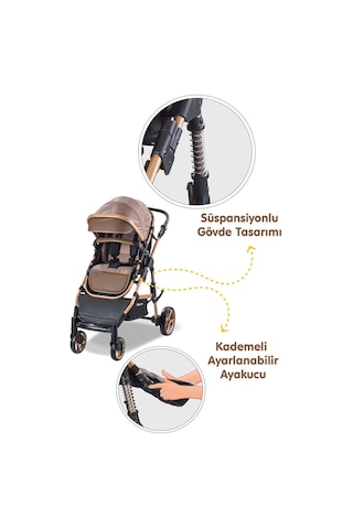 Babycare Bora Cross Travel Sistem Bebek Arabası Gold