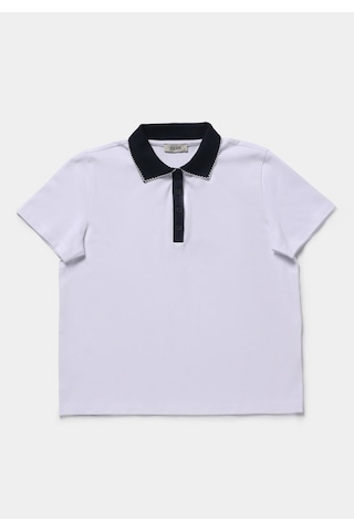 Colin's Colins Regular Fit Polo Yaka Düz Kadın Beyaz Kısa Kol Tişört Cl1080432 Q1.v1 Wht