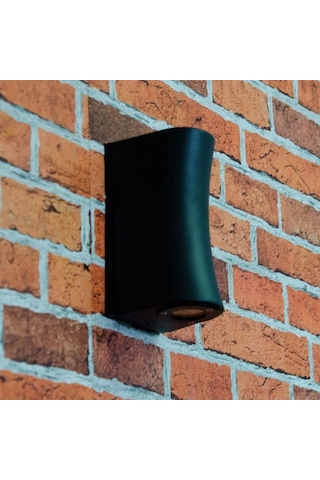 Beyaz Işık Çift Yönlü Iç Ve Dış Mekan Bahçe Teras Duvar Apliği (547133395) Siyah