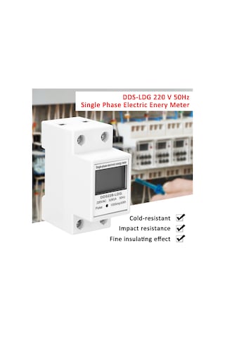 Reedark "220v Tek Fazlı Lcd Ekranlı Elektrik Sayacı - Dın Ray Montaj, Gerçek Zamanlı Tüketim Göstergeli"