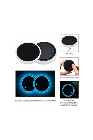 Land Rover Bardaklık Led Rgb Usb Renkli Işıklı Bardak Tutucu Ambiyans Aydınlatma
