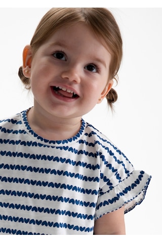 Kız Bebek Kalp Baskılı Tişört Beyaz 1082 Beyaz