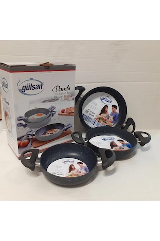 Gülsan Damla Granit 3lü Sahan Seti 18-20-22 Mavi