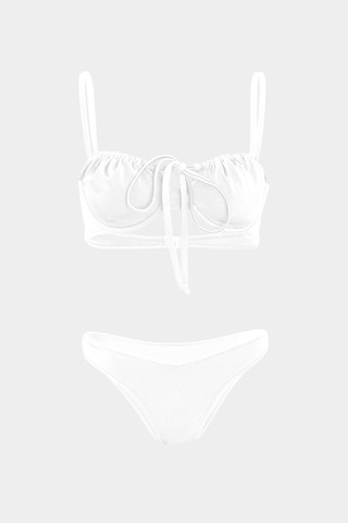 Açelyaokcu Premium Luna Slim Fit Kadın Bikini Altı Beyaz