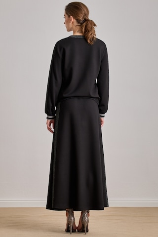 Yandan Cepli Siyah Örme Etek Siyah