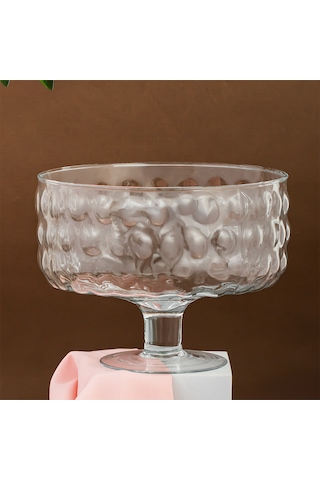 Porisma Rgy077 Bubbles Ayaklı Cam Kase Kek Tatlı Sunum Standı 19c