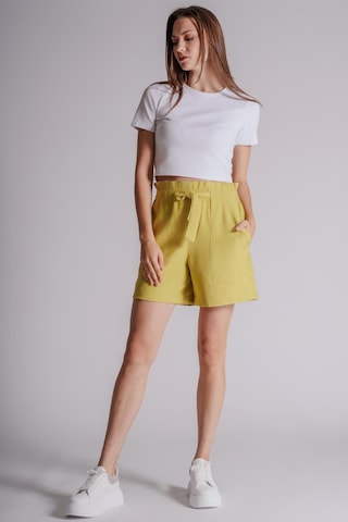 Braccas Kadın Yandan Takma Cepli Beli Lastikli Jogger Şort Lime Lime