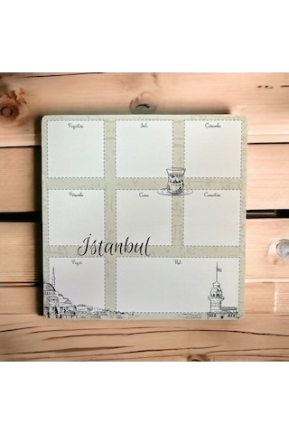 19.5x19.5cm 52 Yaprak Haftalık Planner - Istanbul Diğer