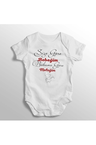 İmaj Tuğbababy Size Göre Bebeğim Babama Göre Meleğim Yazılı Baskılı Bebek Zıbını Beyaz İmaj Tuğbababy Size Göre Bebeğim Babama Göre Meleğim Yazılı Baskılı Bebek Zıbını Beyaz
