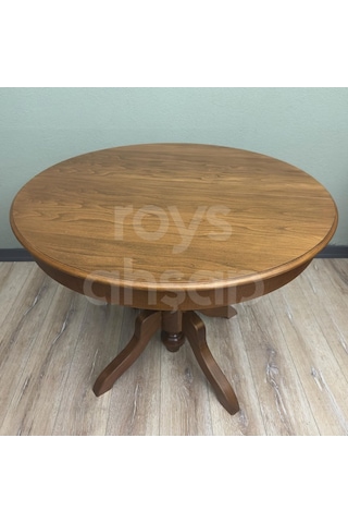 Roys Ahşap 100 Cm Açık Ceviz Yuvarlak Açılır Baba Ayak Masa