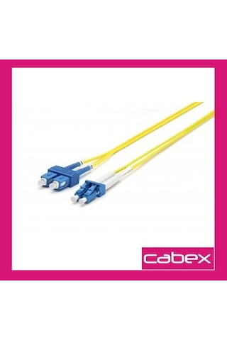 Cabex - SM SC-LC Dublex Fiber Optik Patchcord Singlemode 1 MT