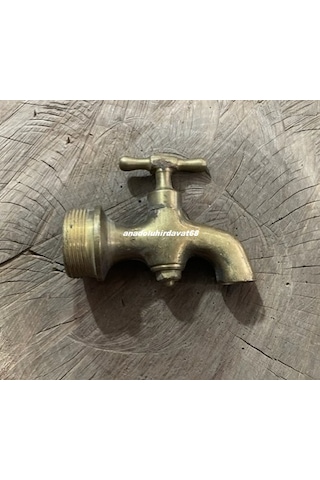 Dmr El Yapımı Pirinç Antika Musluk Eski Bahçe Musluğu Hamam Musluğu 1930 Sarı