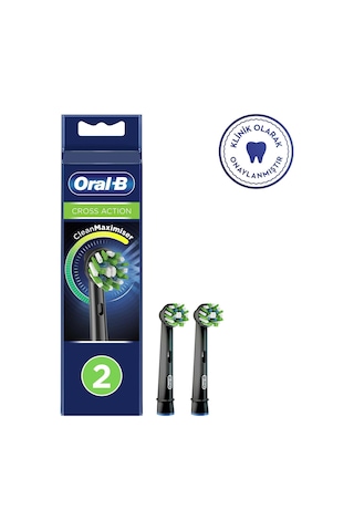 Oral-B Cross Action 2'li Diş Fırçası Yedek Başlığı EB50 Siyah