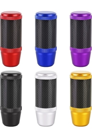 Wondernest Evrensel Araba Karbon Fiber Metal Vites Topuzu - Gümüş Renk Gümüş