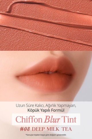 Pürüzsüz Ve Kadifemsi Dokulu, Doğal Görünüm Sunan Tint Clıo Chiffon Blur Tint 08 Deep Milk Tea 08