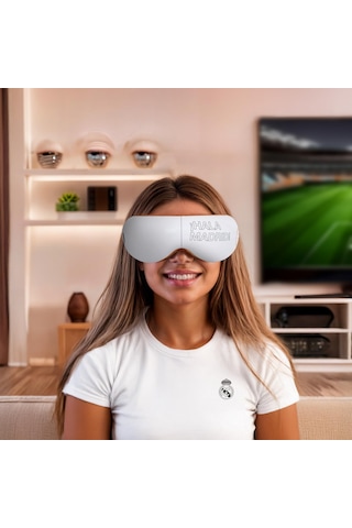 Real Madrıd I Rm Infınıty Real Madrıd'den Resmi Masaj Gözlükleri I Vibromasajlı Göz Ve Yüz Masajı I Pressoterapi I Isıtma I Entegre Hoparlörler I Resmi Real Madrıd Marşları