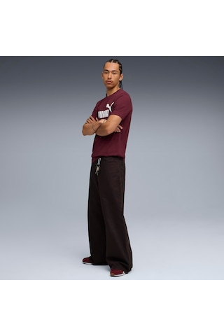 Puma Ess No. 1 Logo Tee Erkek Yetişkin T-shirt Bordo