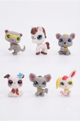 Pet Star Little Sevimli Minişler 6'lı Miniş Oyuncak Seti Hayvan Figürleri ve Aksesuarları 3046A32