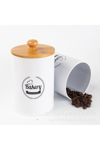 Reedark Pratik 3 Parçalık Bambu Kapaklı Metal Saklama Kapları - Çay, Kahve Ve Şeker İçin Diğer