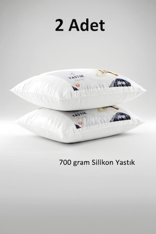 Niron 2 Li Silikon Yastık Seti 50x70 Cm, 700 Gr, Mikrofiber Kumaş, Yumuşak Destek Beyaz