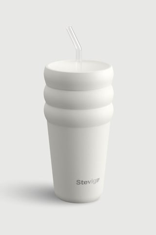 Stevig 3 Bubble Two-cap Straw Tumbler Çelik Termos 600 Ml White Stone St-249 Beyaz