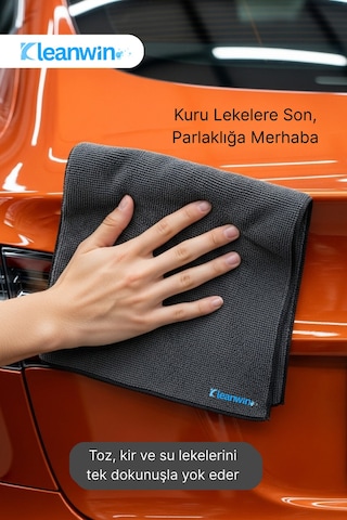 Lucid Mikrofiber Araba Cam Bezi 40x40 Cm Gri, İz Bırakmaz Cam Silme Ve Kurulama Bezi